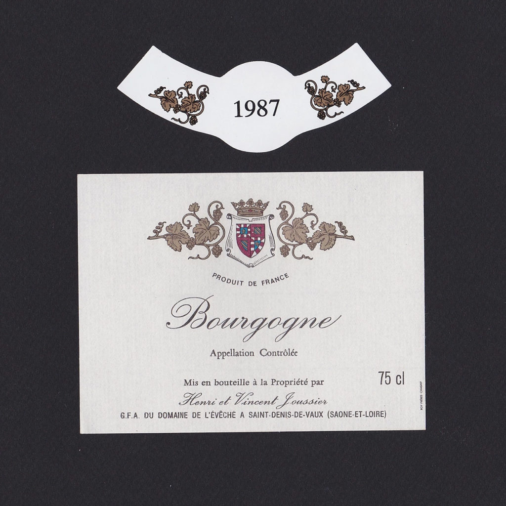 Etiquette domaine de l'évêché - 1980